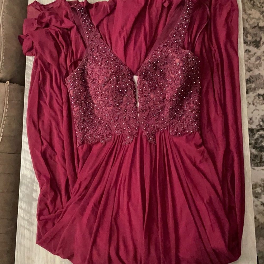 Burgundy beaded dress 💕